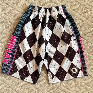 DISCONTINUED black and white Argyle kids Flow Society Shorts size XS